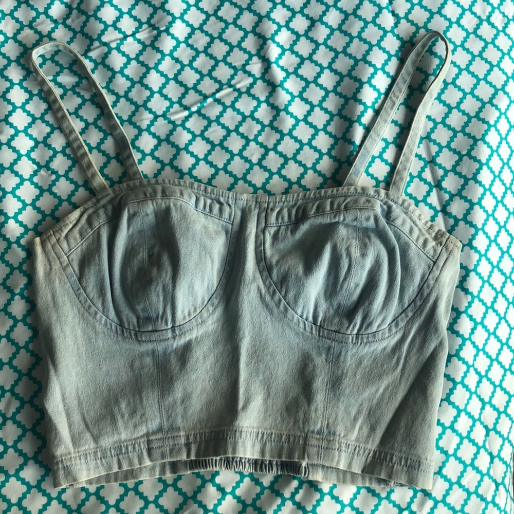 Light Blue Denim crop tank